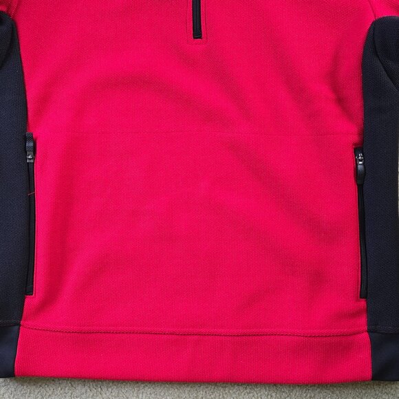 Men's Large Duluth Trading Co. Alaskan Hardgear 1/4 zip pullover, red and black - Picture 2 of 5